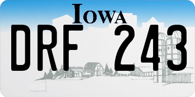 IA license plate DRF243