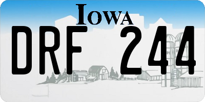 IA license plate DRF244