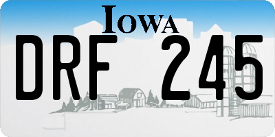 IA license plate DRF245
