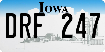 IA license plate DRF247