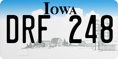 IA license plate DRF248