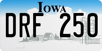 IA license plate DRF250