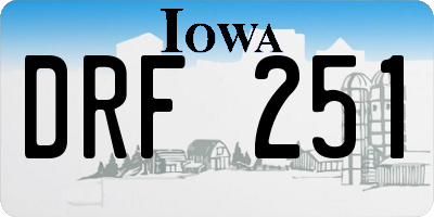 IA license plate DRF251