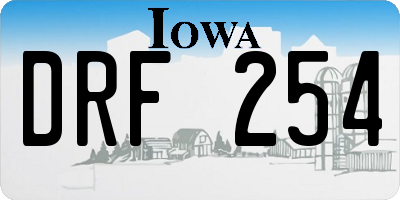 IA license plate DRF254