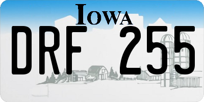 IA license plate DRF255
