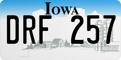 IA license plate DRF257