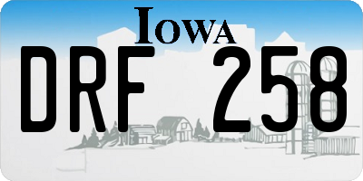 IA license plate DRF258
