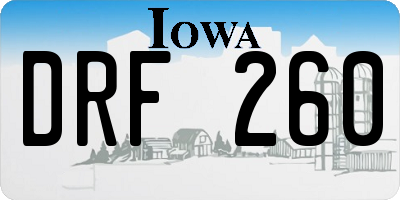 IA license plate DRF260