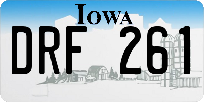 IA license plate DRF261