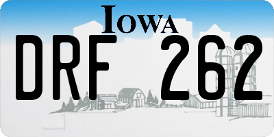 IA license plate DRF262