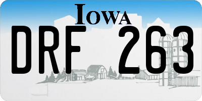 IA license plate DRF263