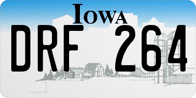 IA license plate DRF264