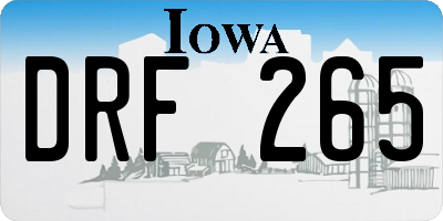 IA license plate DRF265