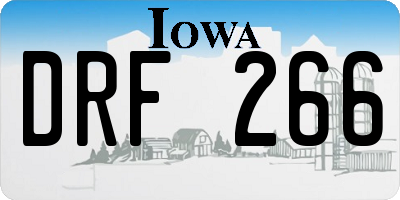 IA license plate DRF266