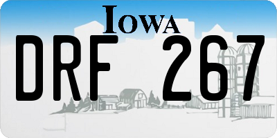 IA license plate DRF267
