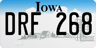 IA license plate DRF268