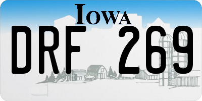 IA license plate DRF269