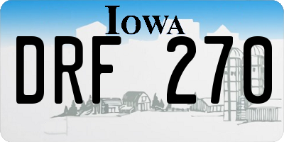 IA license plate DRF270