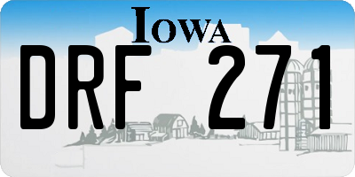 IA license plate DRF271