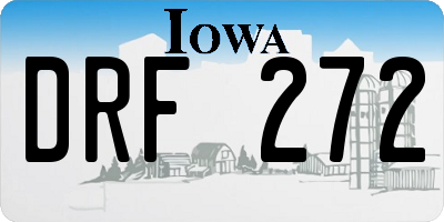 IA license plate DRF272