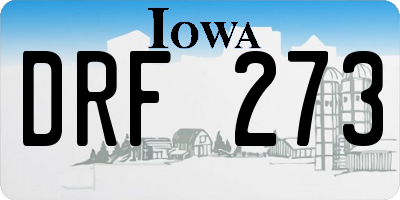 IA license plate DRF273