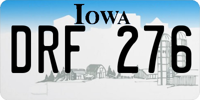IA license plate DRF276