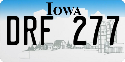 IA license plate DRF277