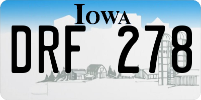 IA license plate DRF278