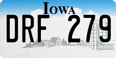 IA license plate DRF279