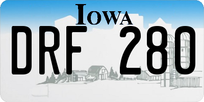 IA license plate DRF280