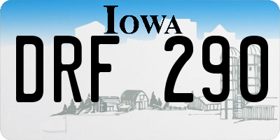 IA license plate DRF290