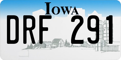 IA license plate DRF291