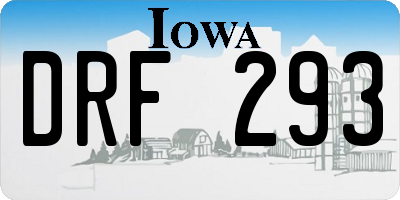 IA license plate DRF293