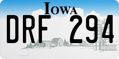 IA license plate DRF294