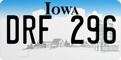 IA license plate DRF296