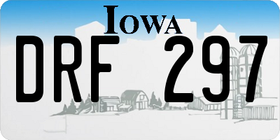 IA license plate DRF297