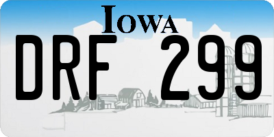 IA license plate DRF299