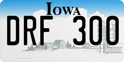 IA license plate DRF300