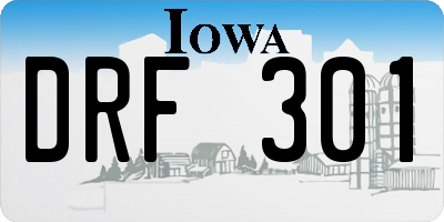 IA license plate DRF301