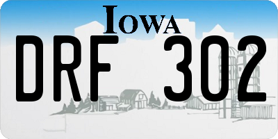 IA license plate DRF302