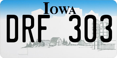 IA license plate DRF303