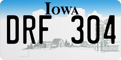 IA license plate DRF304