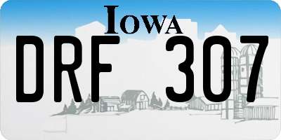 IA license plate DRF307
