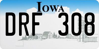 IA license plate DRF308