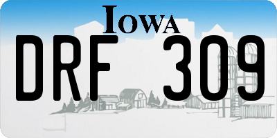 IA license plate DRF309