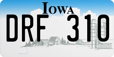 IA license plate DRF310