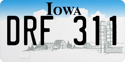 IA license plate DRF311