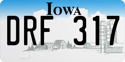 IA license plate DRF317