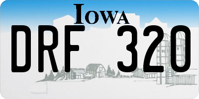 IA license plate DRF320