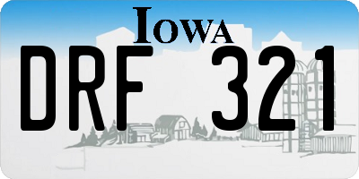 IA license plate DRF321